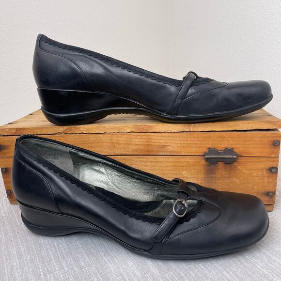 Y2K Kenneth Cole Reaction Mary Jane Flats Black Womens 8.5 LSquare Toe Vintage - Picture 2 of 12